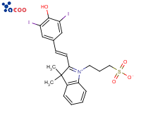3H-Indolium, 2-[2-(4-hydroxy-3,5-diiodophenyl)ethenyl]-3,3-dimethyl-1-(3-sulfopropyl)-, inner salt
