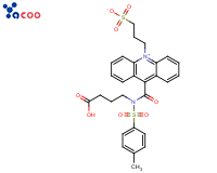 3-[9-(((3-(carboxypropyl)[4-methxylphenyl]sulfonyl)amine)carboxyl]-10-acridiniumyl)-1-propanesulfonate inner salt 
