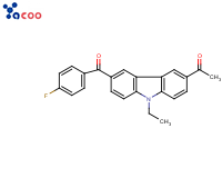 1-[9-ethyl-6-(4-fluoro-benzoyl)-9H-carbazol-3-yl]-ethanone
