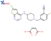 5-[[4-[(6-氯噻吩并[2,3-D]嘧啶-4-基)氨基]-1-哌啶基]甲基]-2-氟-苯甲腈(2Z)-2-丁烯二酸盐
