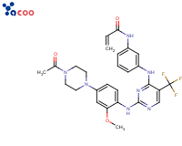 ROCILETINIB (CO-1686) N-[3-[[2-[[4-(4-乙酰基-1-哌嗪基)-2-甲氧基苯基]氨基]-5-(三氟甲基)-4-嘧啶基]氨基]苯基]-2-丙烯酰胺
