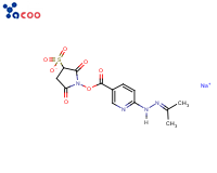 3-​Pyridinecarboxylic acid, 6-​[2-​(1-​methylethylidene)​hydrazinyl]​-​2,​5-​dioxo-​3-​sulfo-​1-​pyrrolidinyl ester, sodium salt
