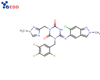 (E)-6-((6-氯-2-甲基-2H-吲唑-5-基)亚氨基)-3-((1-甲基-1H-1,2,4-三唑-3-基)甲基 )-1-(2,4,5-三氟苄基)-1,3,5-三嗪烷-2,4-二酮；
